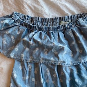 Soft Jean, Off-shoulder Pineapple Dress